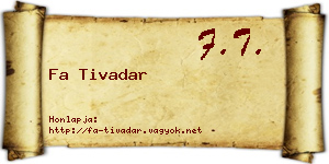 Fa Tivadar névjegykártya